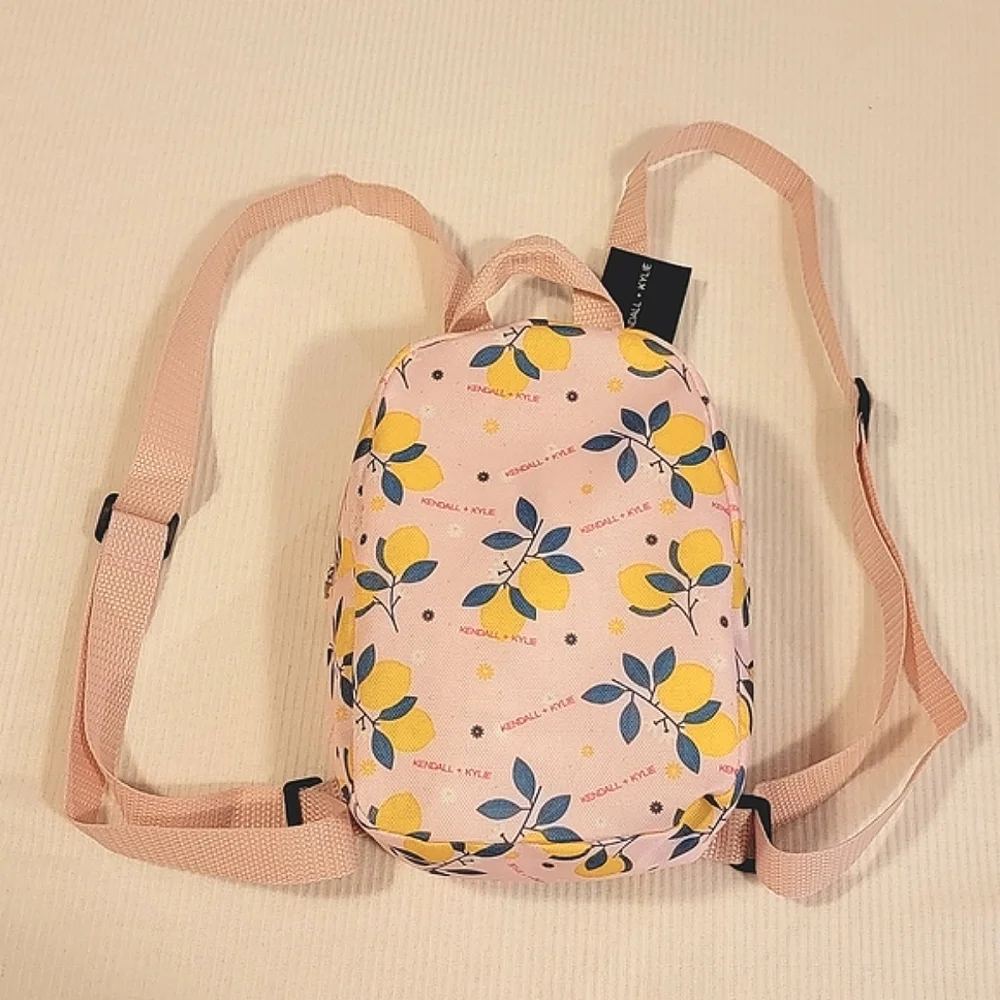 Kendall + Kylie Mini Canvas Backpack  Pink Lemon and Daisy Flowers